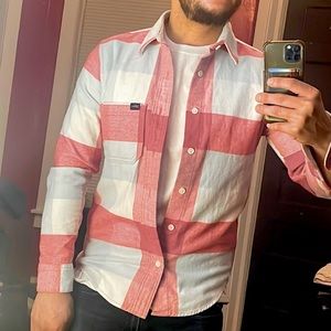 Hollister Long Sleeve Button Down pink flannel. XXS